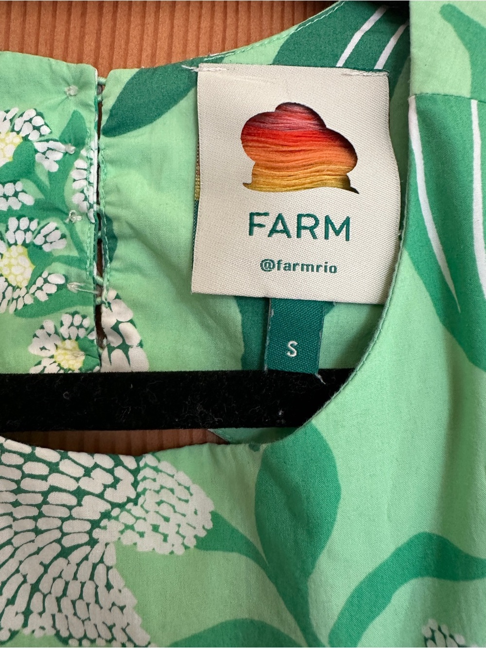 Farm Rio Dewdrop Floral Cutout-Back Midi Dress, size small - Picture 3 of 6
